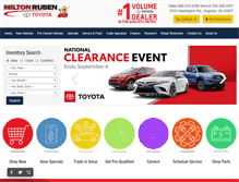 Tablet Screenshot of miltonrubentoyota.com